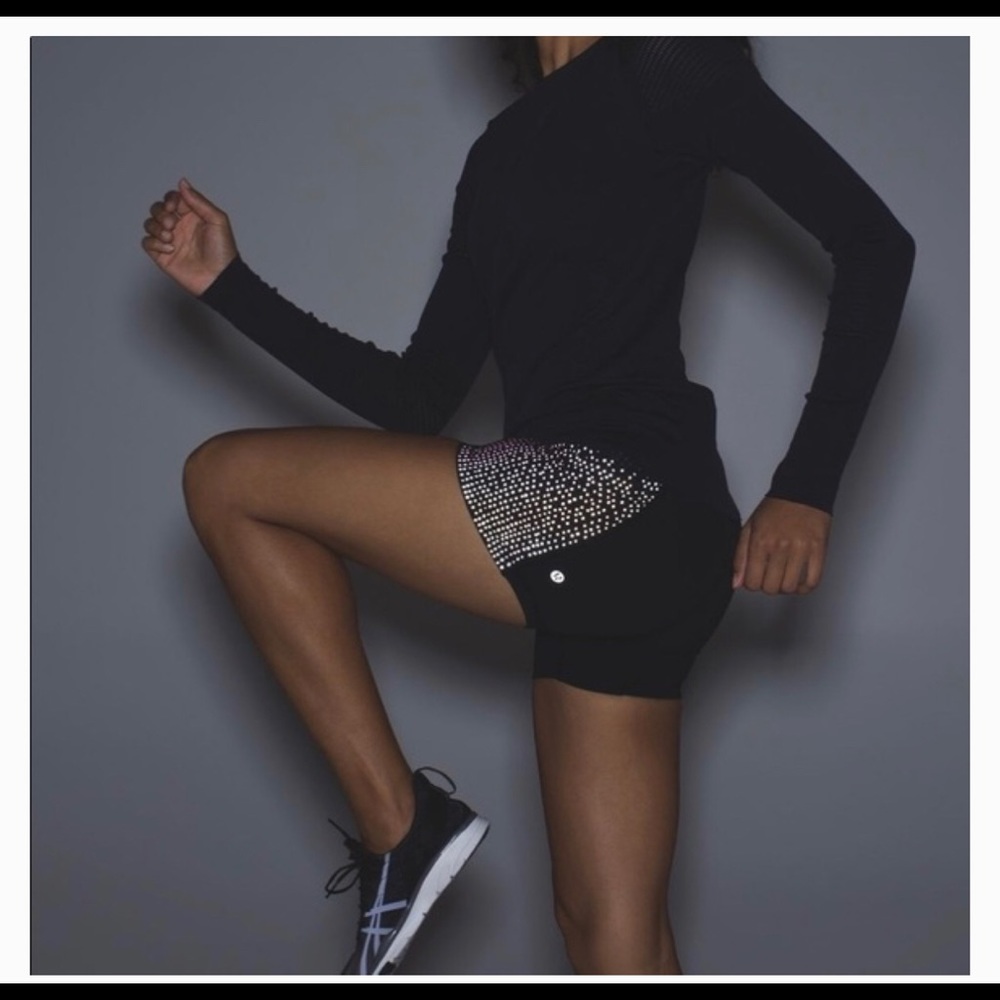 Lululemon what the sport short black reflective